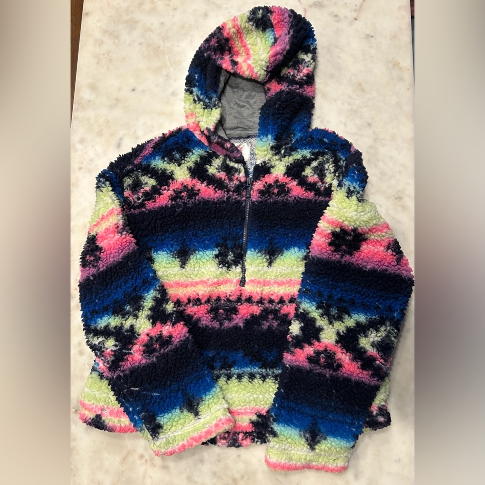Justice Multicolor Fuzzy Kids Jacket